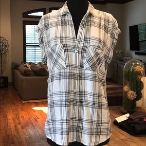 Plaid Button-Up Women's Top